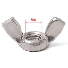 pouilzx M4 Wing Nuts Stainless Steel 304 Fasteners Parts Screws Hand Twist Tighten Ear Butterfly Nut,20Pcs