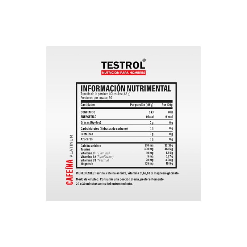 Testrol | Combo Arginina Platinum + Cafeína Platinum | Apoyo