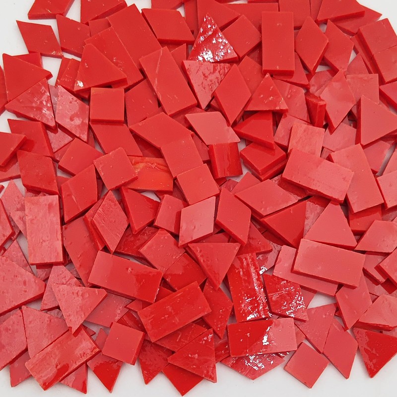 200g Stained Glass Mosaic Tiles, 230 Pieces Square Triangle Rhombus