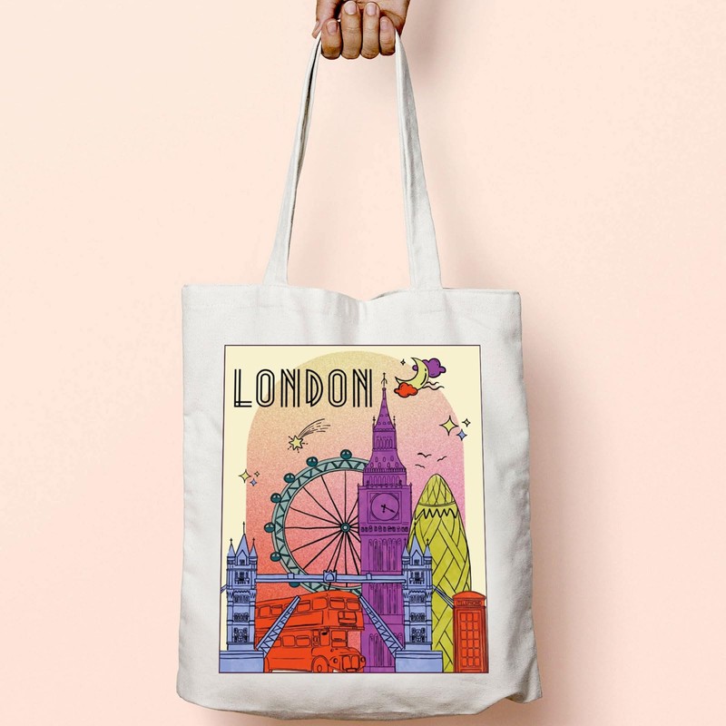 TOBGBE London Tote Bag London Travel Bag Handbag Week Trip