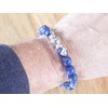 Ethnic bracelet for men in blue imperial jasper beads and