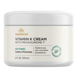 Swanson Vitamin K Cream with Menaquinone-7-2 fl Ounce (59 ml) - Nourishing Cream for Skin Health and Vibrance