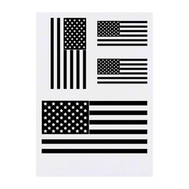 4 x 'American Flag' Temporary Tattoos - Water Resistant, Skin-Safe, Non-Toxic Transfers, Mixed Sizes (TO00005840)
