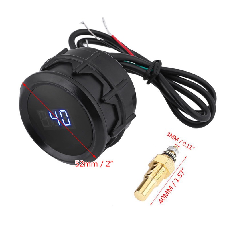 2 Inch 52mm Car Blue LED Digital Water Temperature Gauge
