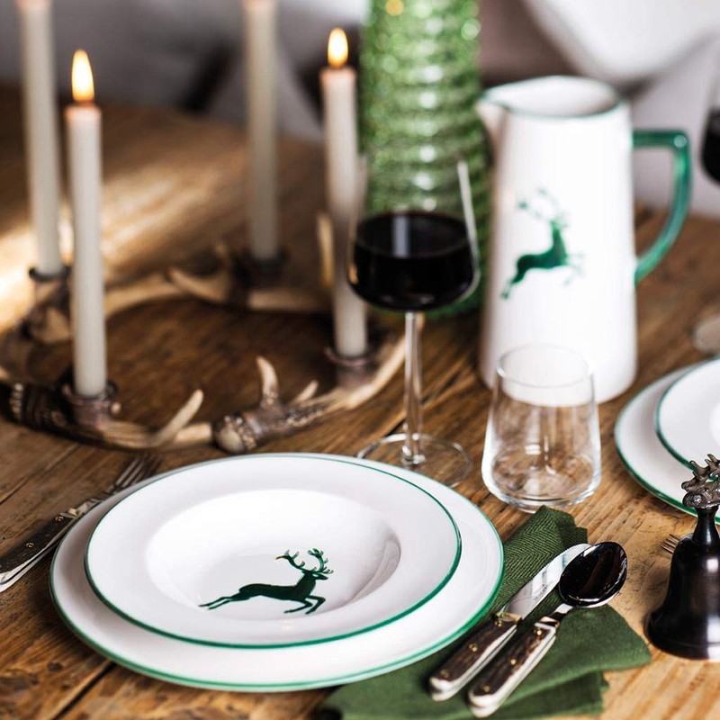 GMUNDNER KERAMIK Egg Cup Smooth Diameter 4.9 cm Green Deer