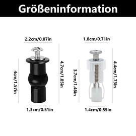 Pack of 8 Toilet Seat Attachment from the Top, Toilet Seat Attachment, Toilet Seat Holder, Toilet Lid Attachment, for Toilet Top Mounting Screws Accessories