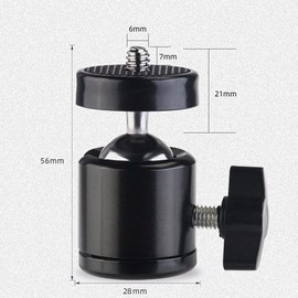 Mini Tripod Head Ball Head, 2 Pieces Mini Ball Head Metal, Rotating Mini Ball Head with 1/4 Thread Hole, Suitable for SLR Cameras, Camcorders, Light Stands, Monopods, Tripods