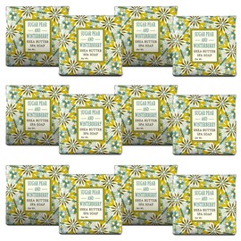 Greenwich Bay Mini Botanical Soap Bars – 12 Pack 1.9 oz Each – Individually Wrapped Guest Soaps for Airbnb, Spa, Travel, Bath – Travel Size Bar Soap Set, Sugar Pear and Winterberry
