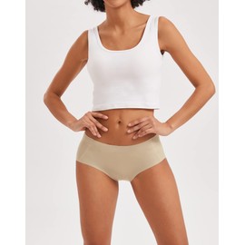 INNERSY Women's Seamless No Show Hipster Panties Invisible Light Underwear 3-Pack(3 Beige,Large)