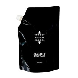 Mannisons Body Wash, Sea-Drift Aroma, 32 oz, Refill Pouch, Nourish and Softens Skin, Luxurious Scent of Sea Salt, Sage, Driftwood, Rich Lather