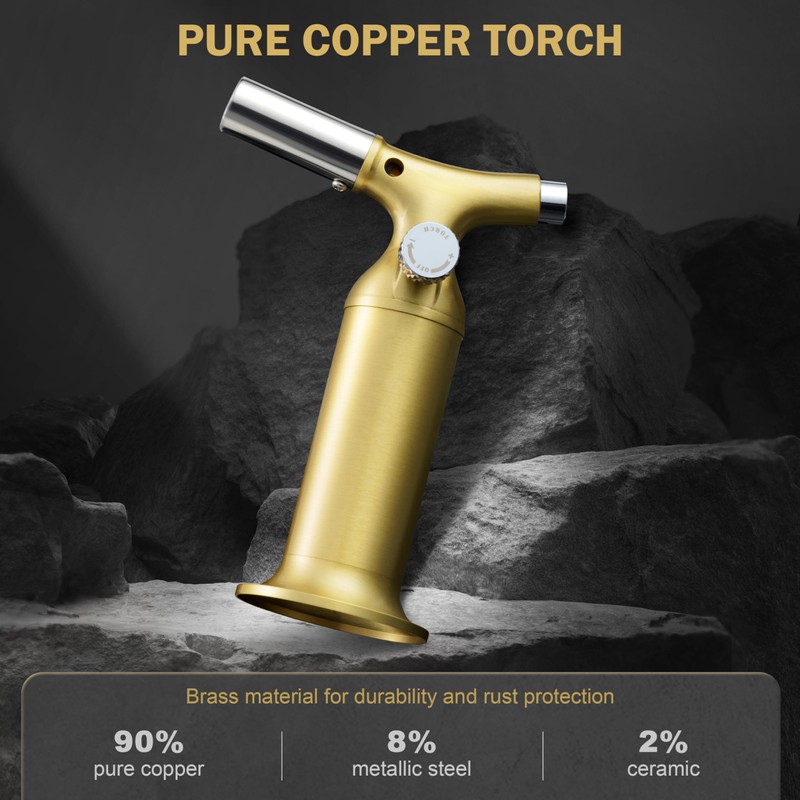 RAVS Butane Torch Lighter with Solid Copper Design, Kitchen Torch
