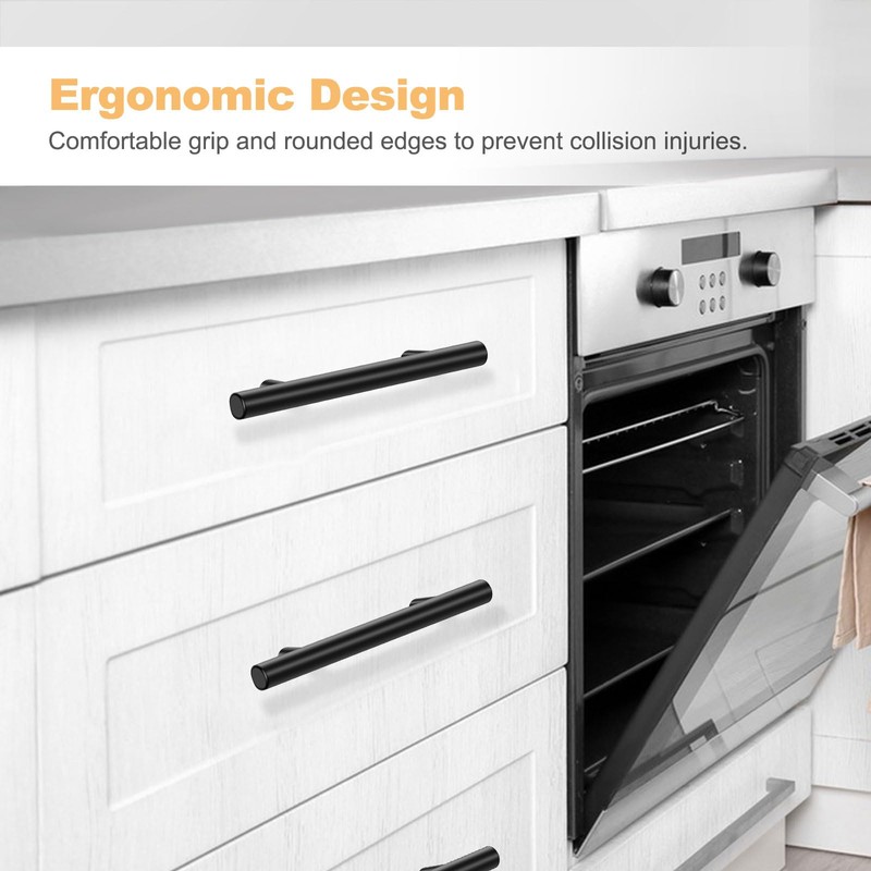 Onateel 30 Pack 5 Inch Cabinet Handles Matte Black Cabinet