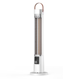 Outdoor Heater for Patio, 1500W Infrared Electric Heaters Indoor w/Remote, 60° Oscillation, 9H Timer, 9 Heat Level, Tip-Over/Overheating Protection, Safety Lock, for Garage, Porch, Gazebo,White