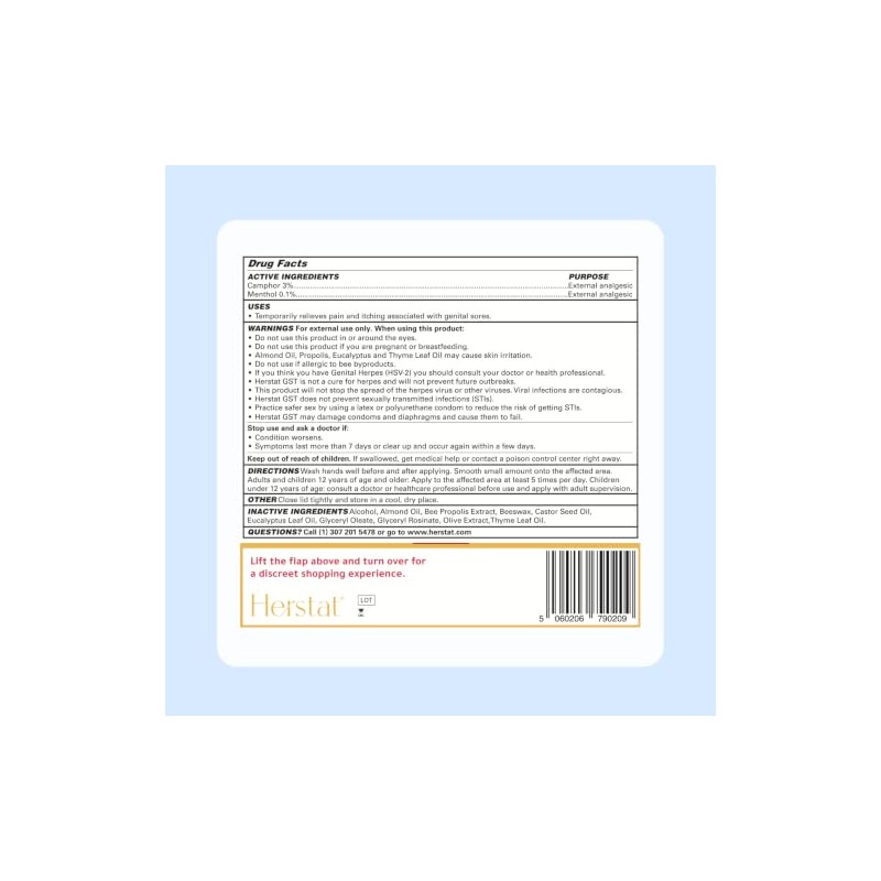 Herstat Gst Tratamiento Dolor Genital Alivio Rápido Efectivo Síntomas Herpes