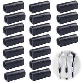 Cable Hook, Cord Clip, Cable Clip, Strong Double Sided Tape, Removable, Cable Holder, Cable Storage, Cable Hook, Organization, Wire Lock, Wall Fixing, For Work, Home, School, (20 x Black, S + 20 x