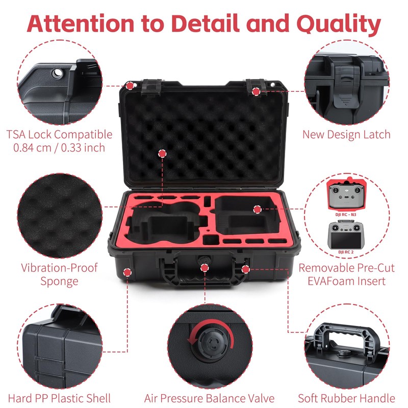 Drogear Waterproof Hard Carrying Case for DJI Neo 2/Neo 1