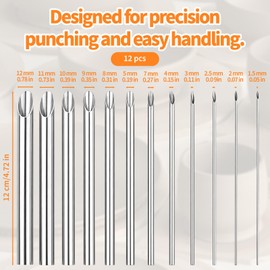 12Pcs Hole Puncher Clay Cutters - Stainless Steel Circular Hole Punch Tool