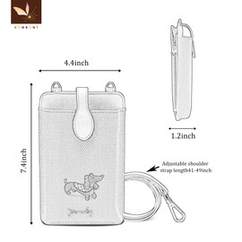 chushui Dog Cell Phone Purse,Small Crossbody Bag for Women,Embroidered Cute Leather Handbag with Card Slots for Travel Work Daily