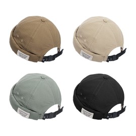 Clakllie Summer Docker Cap Men Women Hats Skullcap Beanie Worker Cap Adjustable Skull-Cap Summer Sailor Hat Biker Cap Hip Hop Dancing Hats