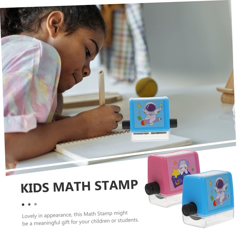 KONTONTY 4 Sets Compact Math Stamps Lovely Roller Stamps for