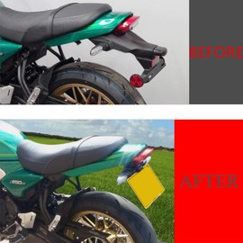 License Plate Holder Rear Fender Eliminator Tail Tidy LED Indicator Turn Signal Blinker Kit Compatible with Z650RS 2022-2025 (Clear)