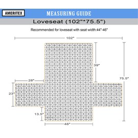 Ameritex Loveseat Cover Water-Resistant Quilted Furniture Protector with Back Nonslip Paws Slipcover for Dogs, Kids, Pets Loveseat Slipcover Stay in Place for Leather (Dark Grey, 46'')
