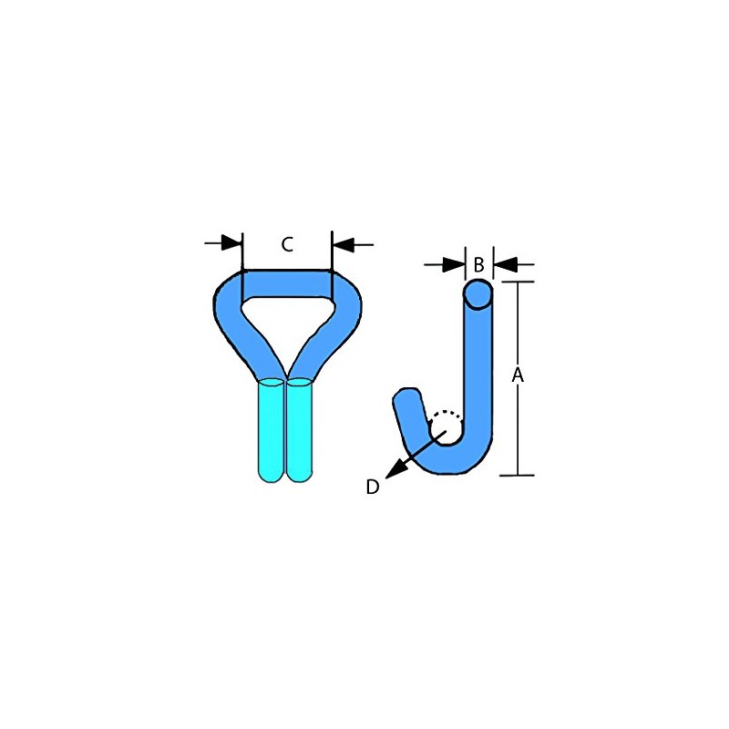 25MM J Claw Hooks Stainless Steel (0.8 Ton Ratchet Lashing