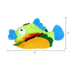 Vibrant Life Fish Taco by Vibrant Life Plush Dog Chew Toy, Size: Small 8" Long, Chew Level 2