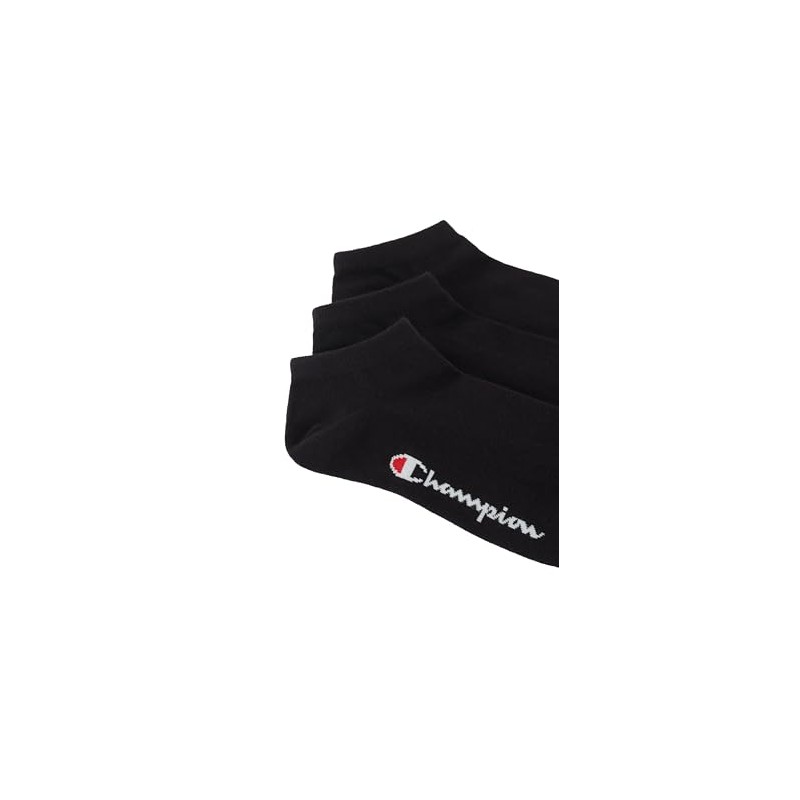 Champion Basics 3pk Sneaker Socks, Black, 6-8