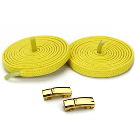 DALLAR Elastic Shoelaces Untied Strong Adjustable Shoe Laces with Magnetic Clasps Suitable for Shoes and Shoes for Kids and Adults Yellow One Size, yellow