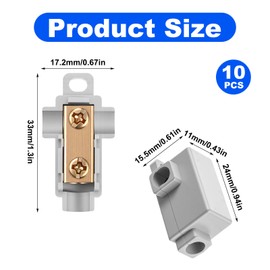 10 Pcs T-Tap Wire Connectors 60A T-Type Wire Connector Nut Kit T Tap Wires Splice Connectors for 10 AWG Wires Splicing Quick Wiring Connection Terminal Solderless Circuit Connector Gray ABS Copper