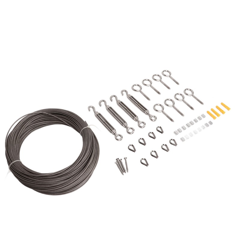 304 Stainless Steel Wire Rope Set with Hook Ring Screws