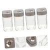 BIUDECO 4pcs Kitchen Glass Spice Jars Transparent Seasoning Containers for