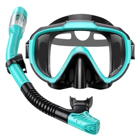 Seovediary Snorkel Set, Snorkeling Gear for Adults Anti-Fog Panoramic View Swim Mask Dry Top Snorkel Kit with Travel Bag for Snorkeling Scuba Diving Swimming Travel