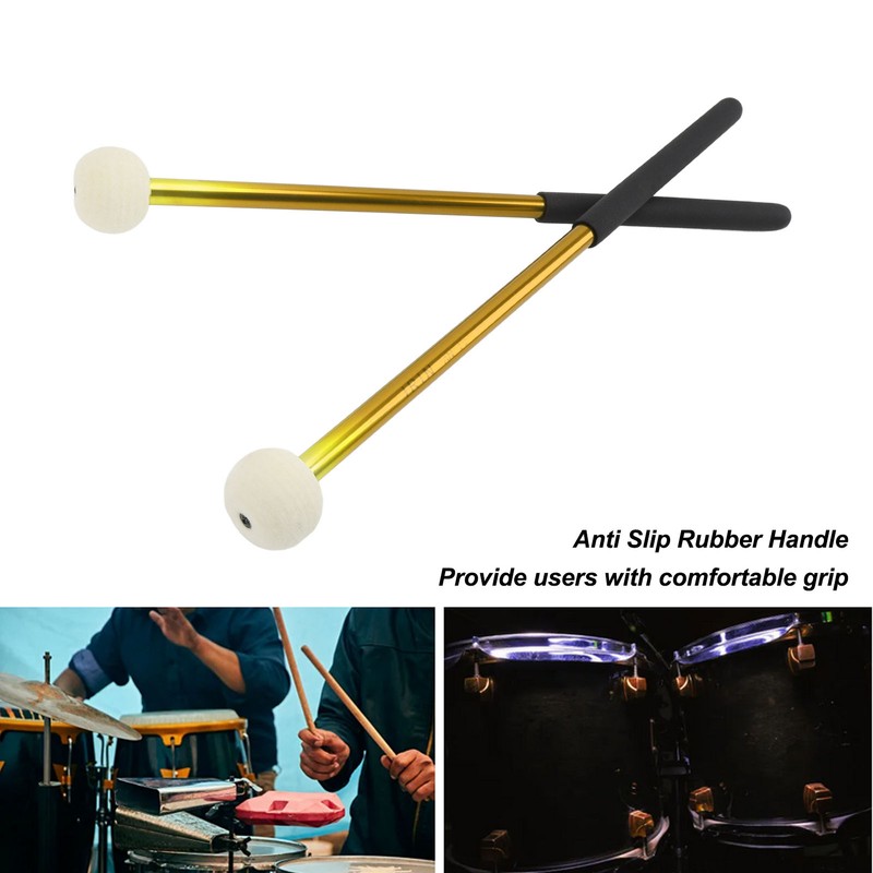 2 Pcs Timpani Mallet Soft Wool Felt Head Anti Slip