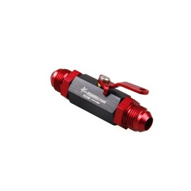 RYANSTAR AN6 Fuel Shut Off Valve 6AN to 6AN Male Fitting Aluminum Anodized Black&Red