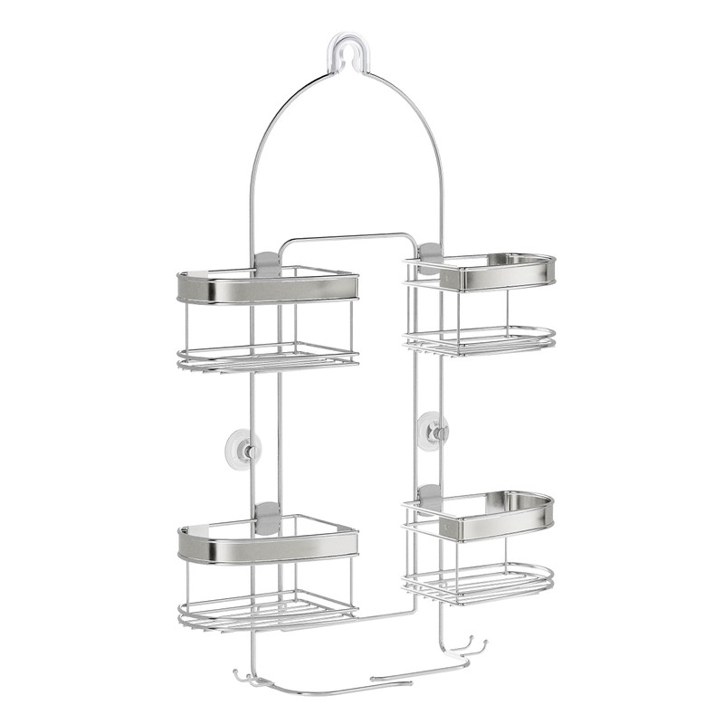 Zenith Expandable Handheld Shower Head/Large Bottle Caddy, Stainless Steel