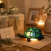 Stained Glass Turtle Table Lamp for Bedside Décor – Blue