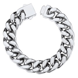 Stainless Steel Cuban Chain Bracelets for Men 14mm Bracelet Fashion Jewelry 23cm
