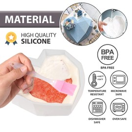 Breakable Heart Molds for Chocolate with Hammer, Heart Silicone Mold for Baking 8 Cavity Diamond Heart Shaped Mold, 8.8" Large Breakable Heart Mold Kit for Valentines Day (10pcs/Easy To Demould)