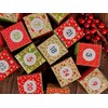 Papierdrachen 24 Advent calendar boxes - red green beige design