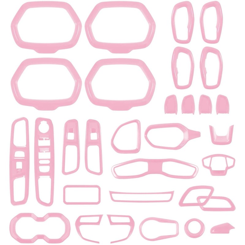 Yoursme 31PCS Car Interior Accessories Cover Trim Kit Pink for