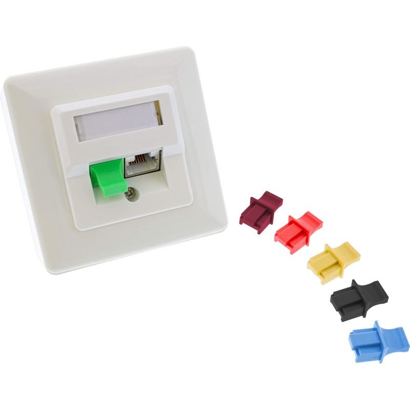 Inline Dust cover, for RJ45 socket, color: black, 100pcs. Pack