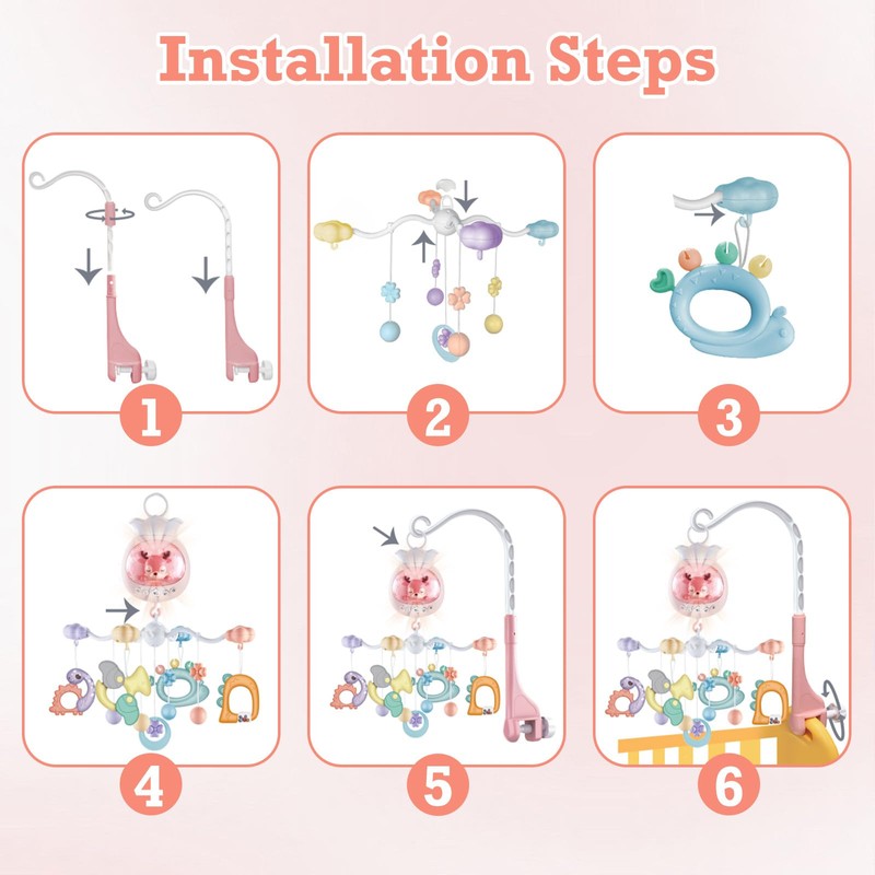 KalaDuck Cot Mobiles for Babies with Music, Rotatable Crib Mobile