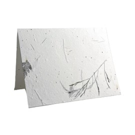 Of The Earth Handmade Paper - Wildflower Seed Paper Folding Card - Blank Inside - A2 Size - Set of 8 - Recycled Envelopes and Planting Guides Included (44s Fern)