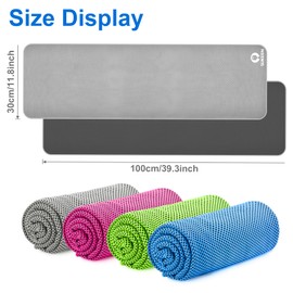 Sukeen 4 Pack Cooling Towel (40"x12"), Ice Towel, Soft Breathable Chilly Towel, Fast Drying Microfiber Cool Towel for Yoga, Pilates, Golf, Sport, Gym, Workout, Camping，Fitness,Football