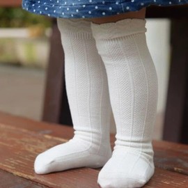 DRESHOW BQUBO Baby Knee High Sock Toddler Girl Dress Socks Baby Knit Stocking Cotton Infant Girls Socks