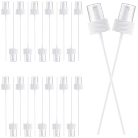 ZhouBoat 24 Pack Spray Bottle Top, Spray Bottle Nozzle Replacement, 24/410 Fine Mist Spray Caps with 5.9" Dip Tube, Plastic Sprayer Pump for Toners and Essential Oil Bottles, Home, Kitchen White