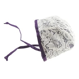 Glamour Girlz Cute Baby Girls Kids Infant Newborn Toddler Cotton Lace Flowers Retro Bonnet Beanie Summer Beach Sunhat Sun Protection Hat Cap Newborn to 1 2 3 4 5 Years (Small 0-12 Months, Purple)