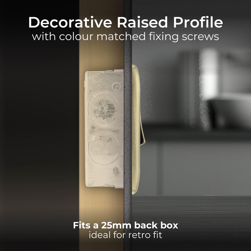 BG Electrical Single Wall Switch with LED Power Indicator, Double